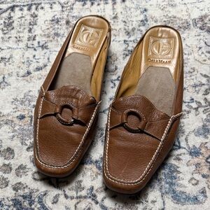 Cole Haan Nke Air Tan Leather Mules Women's 8.5